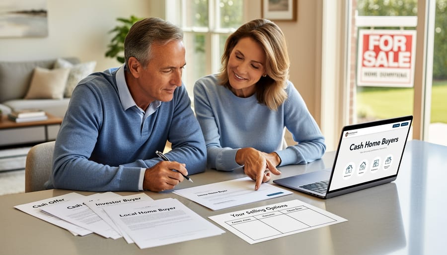 Business professionals representing different types of cash home buying companies
